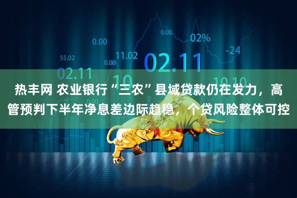 热丰网 农业银行“三农”县域贷款仍在发力，高管预判下半年净息差边际趋稳，个贷风险整体可控