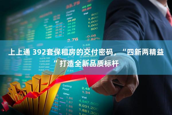 上上通 392套保租房的交付密码，“四新两精益”打造全新品质标杆